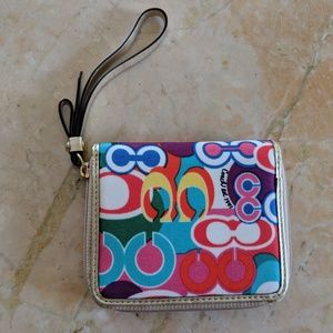 Coach Colorful Gold Accent Wallet